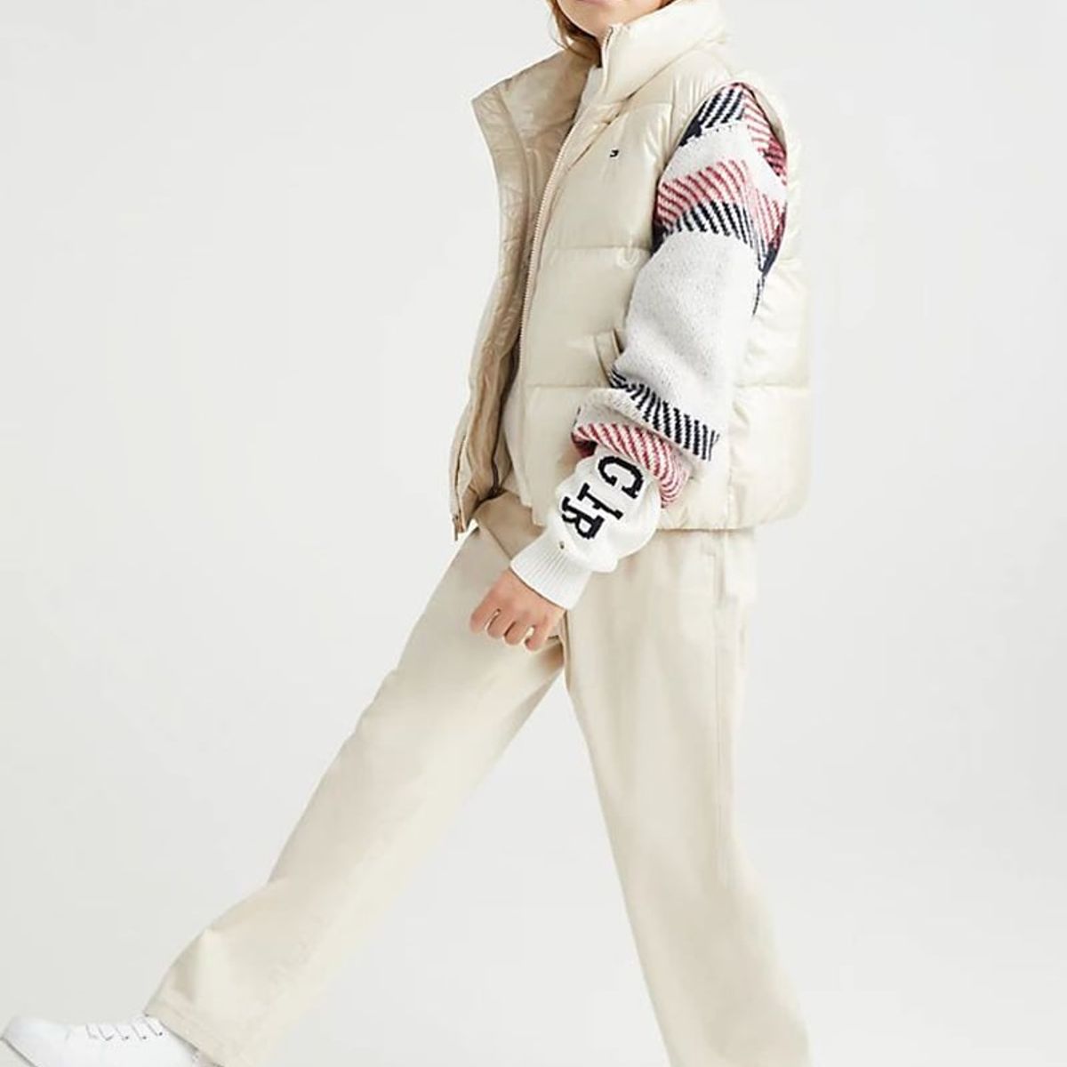 TOMMY HILFIGER - Parka Vest Acolchada Con Logo Beige Niña