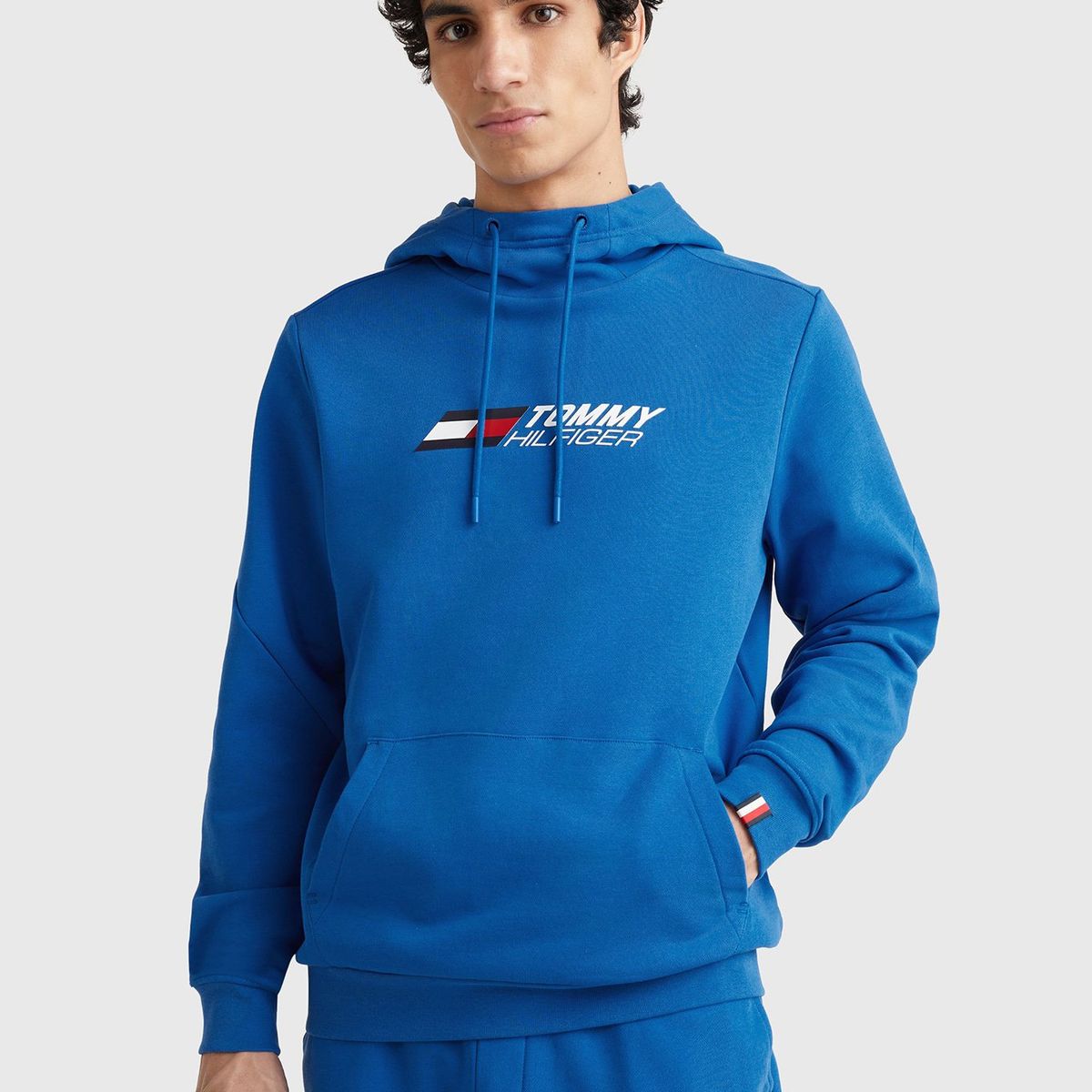 TOMMY HILFIGER - Polerón Sport Hoodie Essential Azul Hombre
