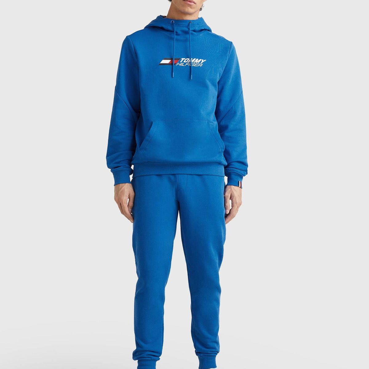 TOMMY HILFIGER - Polerón Sport Hoodie Essential Azul Hombre