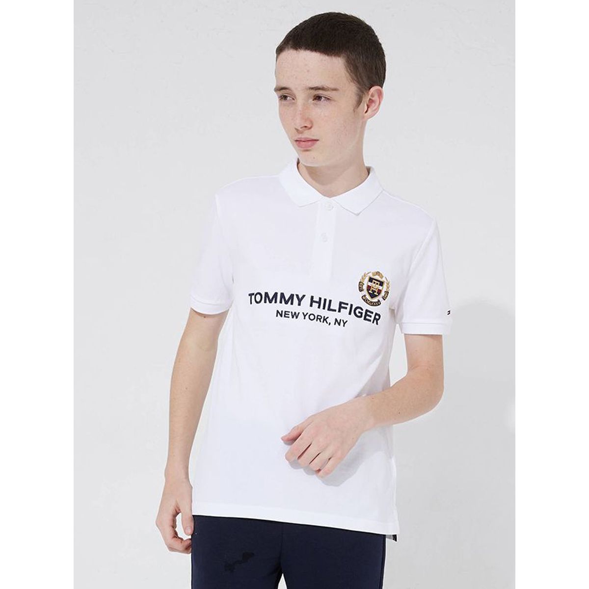 TOMMY HILFIGER - Polo Logo Icons Blanco Niño