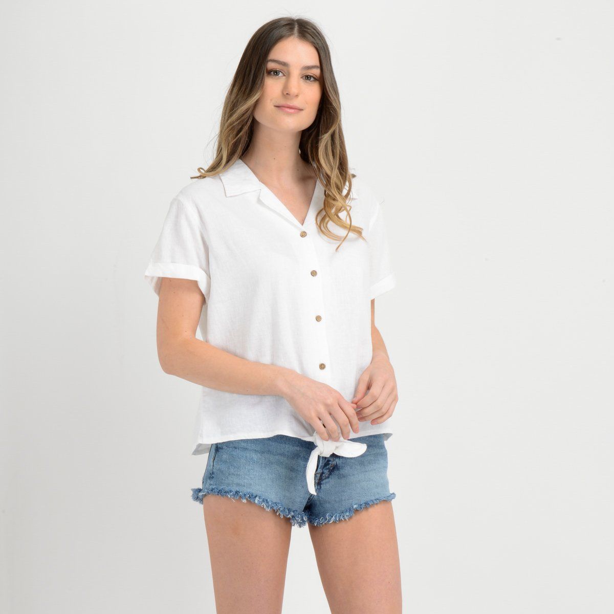 O'NEILL - BLUSA MANGA CORTA PRISM  BLANCO