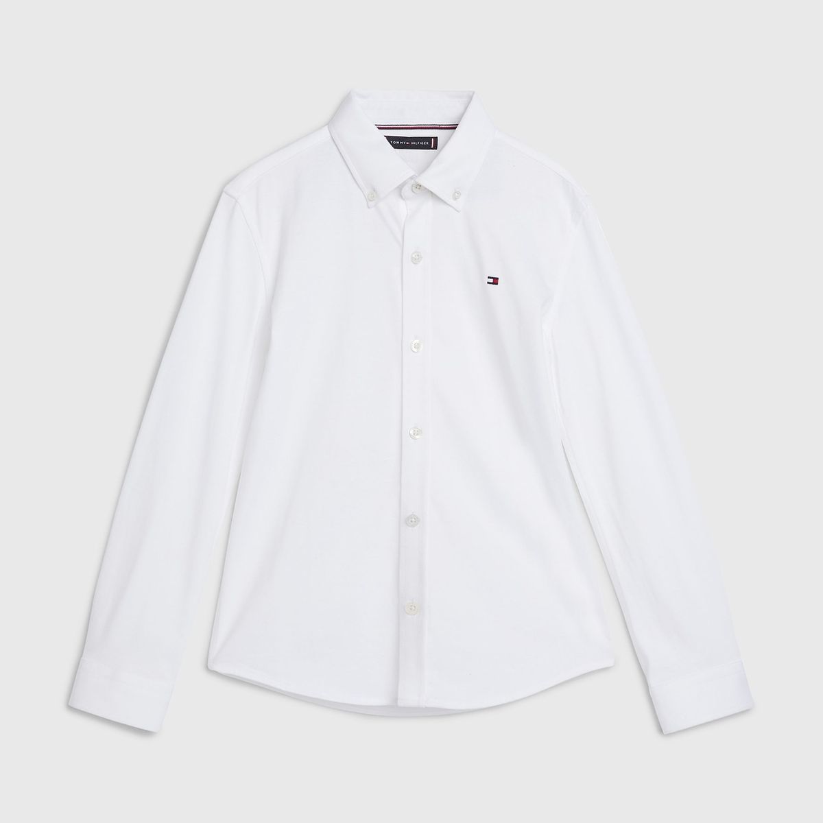 TOMMY HILFIGER - Camisa Solid Con Logo Blanco Niño