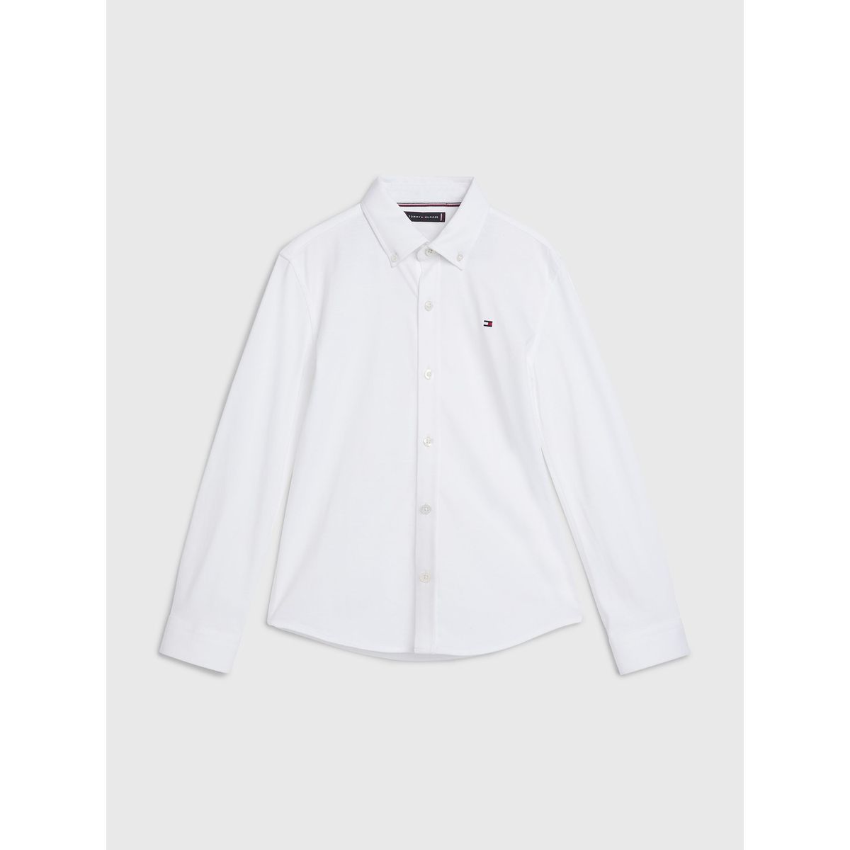 TOMMY HILFIGER - Camisa Solid Con Logo Blanco Niño