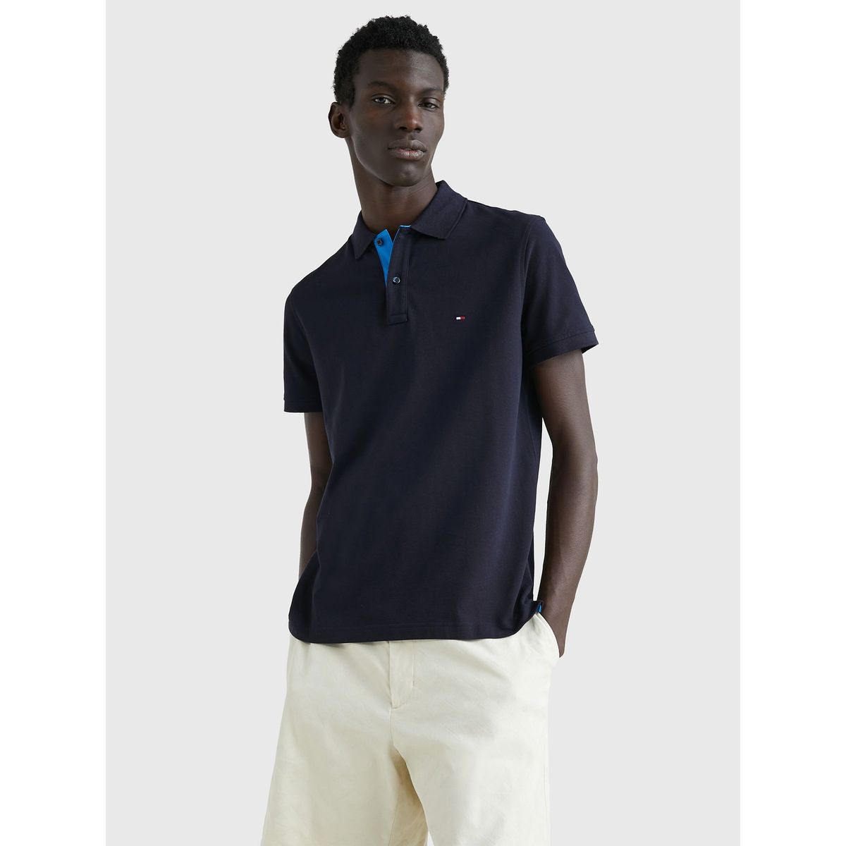 TOMMY HILFIGER - Polo Contrast Placket Regular Fit Azul Tommy Hilfiger