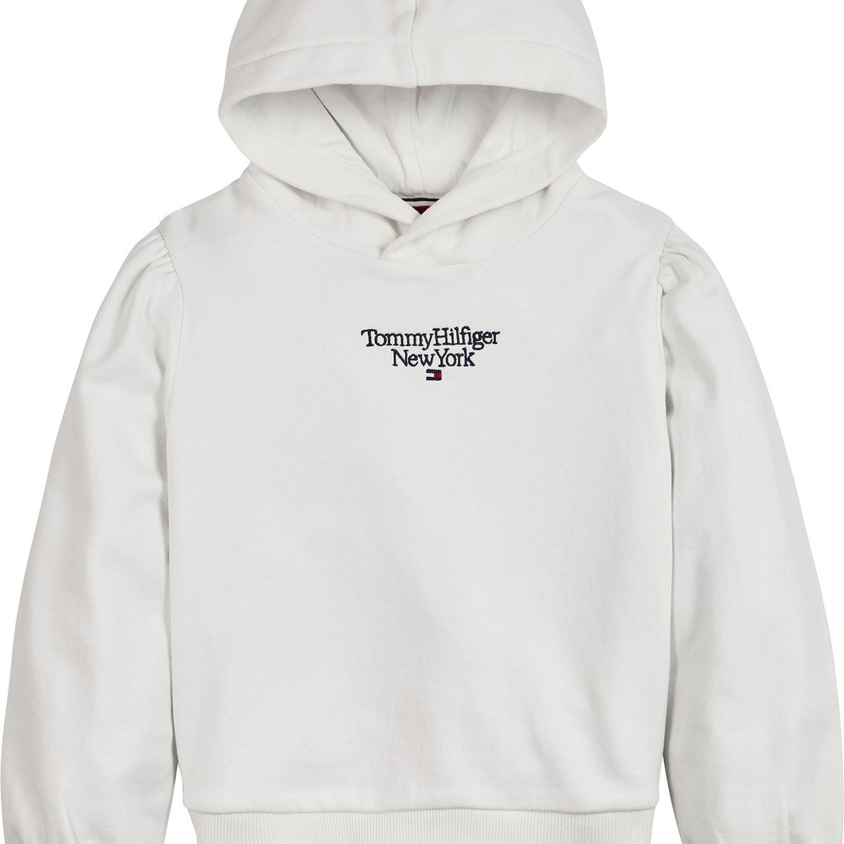 TOMMY HILFIGER - Polerón Hoodie Nyc Logo Blanco Niña