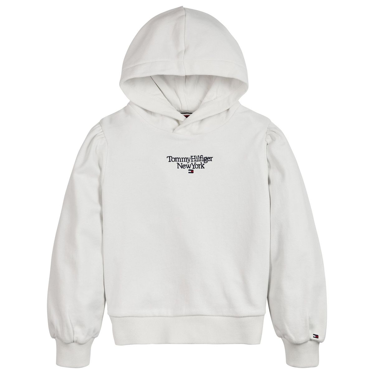 TOMMY HILFIGER - Polerón Hoodie Nyc Logo Blanco Niña