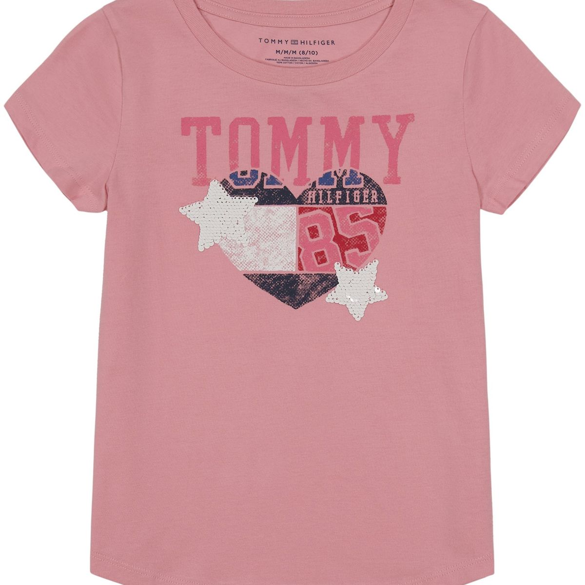 TOMMY HILFIGER - Polera Con Logo De Corazón Rosa Niña