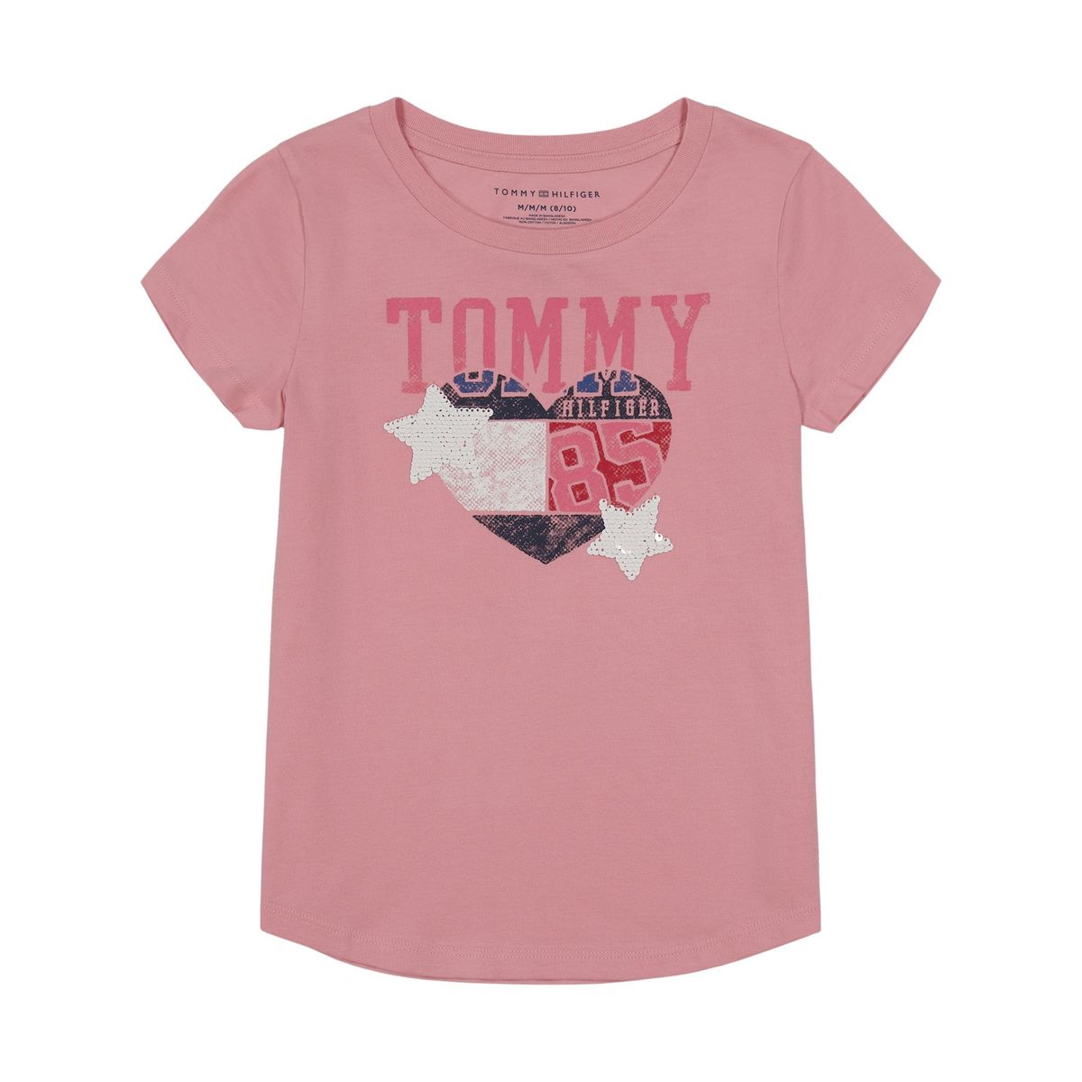 TOMMY HILFIGER - Polera Con Logo De Corazón Rosa Niña