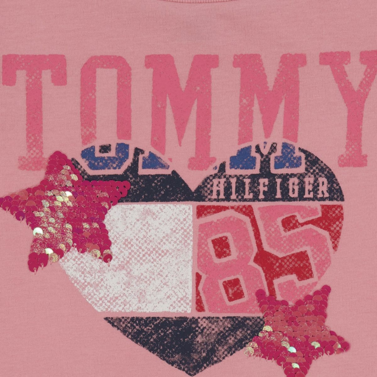 TOMMY HILFIGER - Polera Con Logo De Corazón Rosa Niña