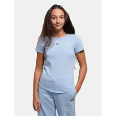 TOMMY HILFIGER - Polera Essential Organic Cotton Celeste Niña