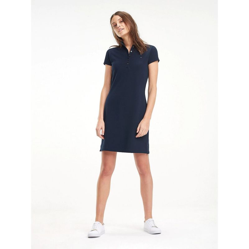 TOMMY HILFIGER - Vestido Heritage Slim Fit Azul Mujer