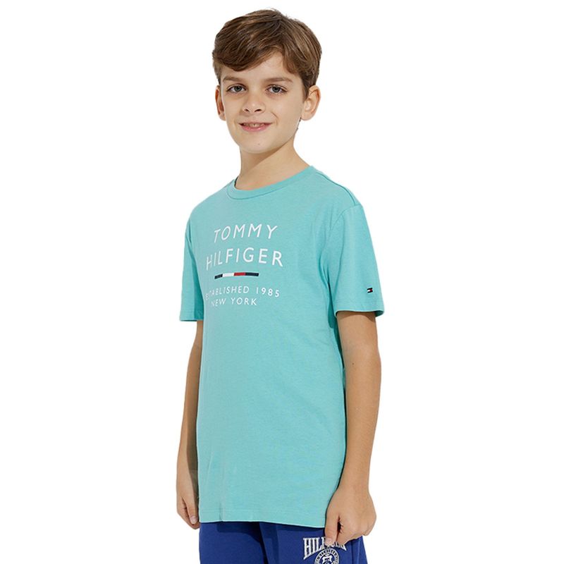 TOMMY HILFIGER - Polera Logo Established 10985 Verde Niño…