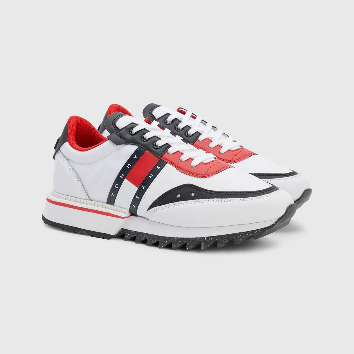 TOMMY HILFIGER - Zapatillas Dentadas Con Logo Blanco Tommy Hilfiger
