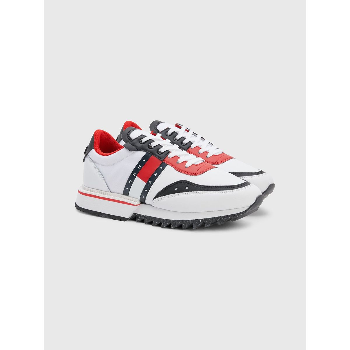 TOMMY HILFIGER - Zapatillas Dentadas Con Logo Blanco Tommy Hilfiger