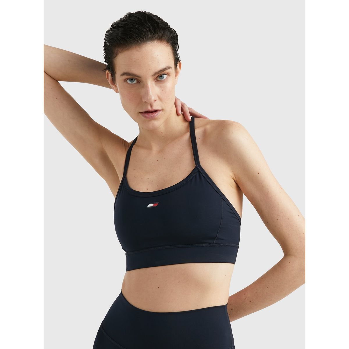 TOMMY HILFIGER - Peto Sport De Sujeción Media Azul Mujer