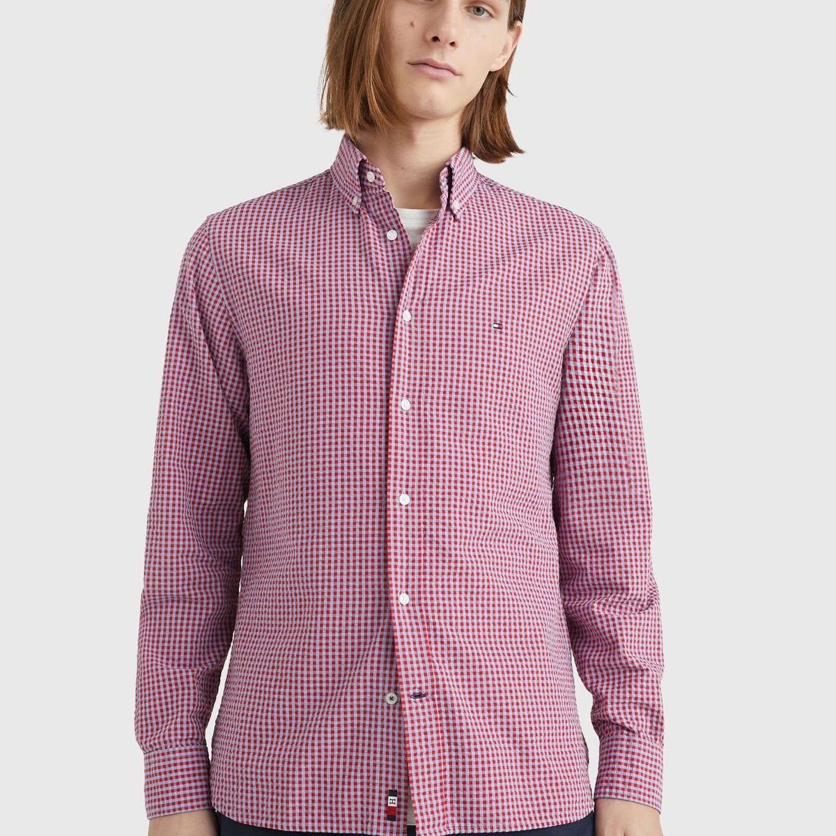 TOMMY HILFIGER - Camisa A Cuadros Vichy Corte Regular Rojo Hombre