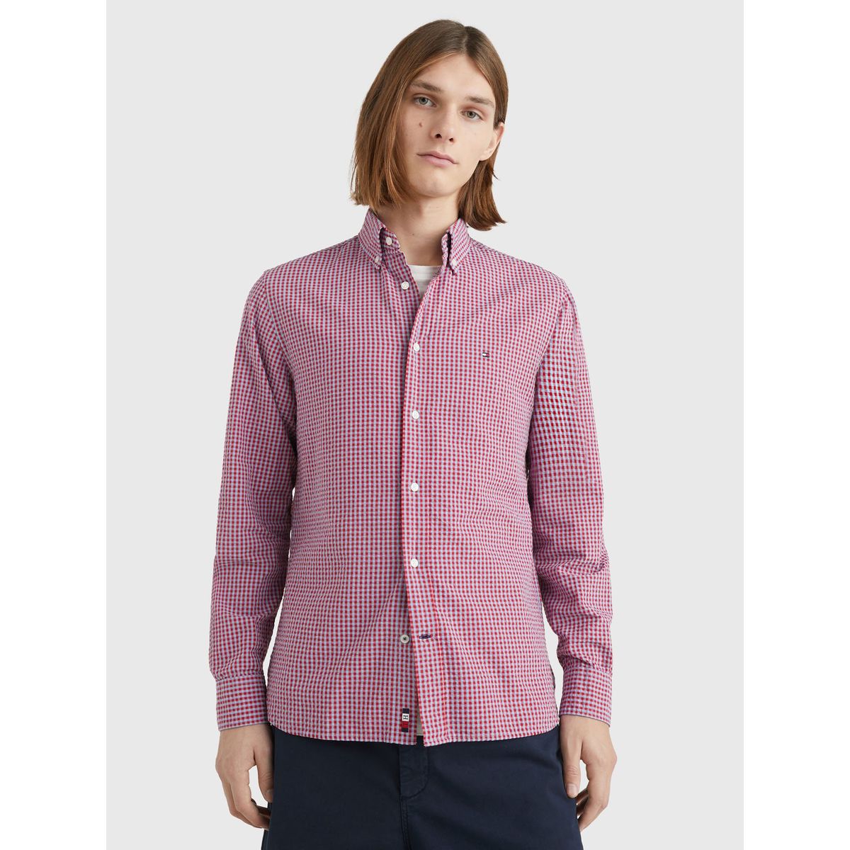 TOMMY HILFIGER - Camisa A Cuadros Vichy Corte Regular Rojo Hombre
