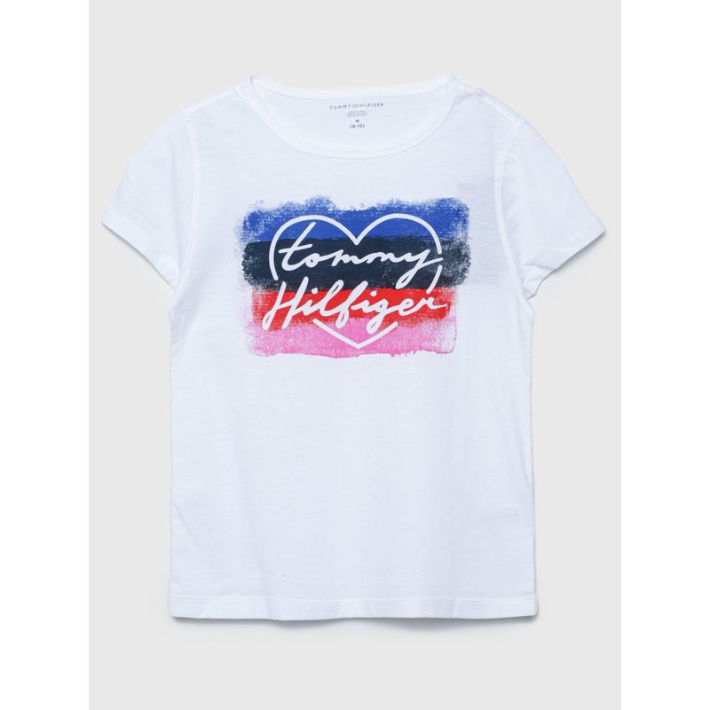 TOMMY HILFIGER - Polera Adaptive Emoji Graphic Blanco Niña