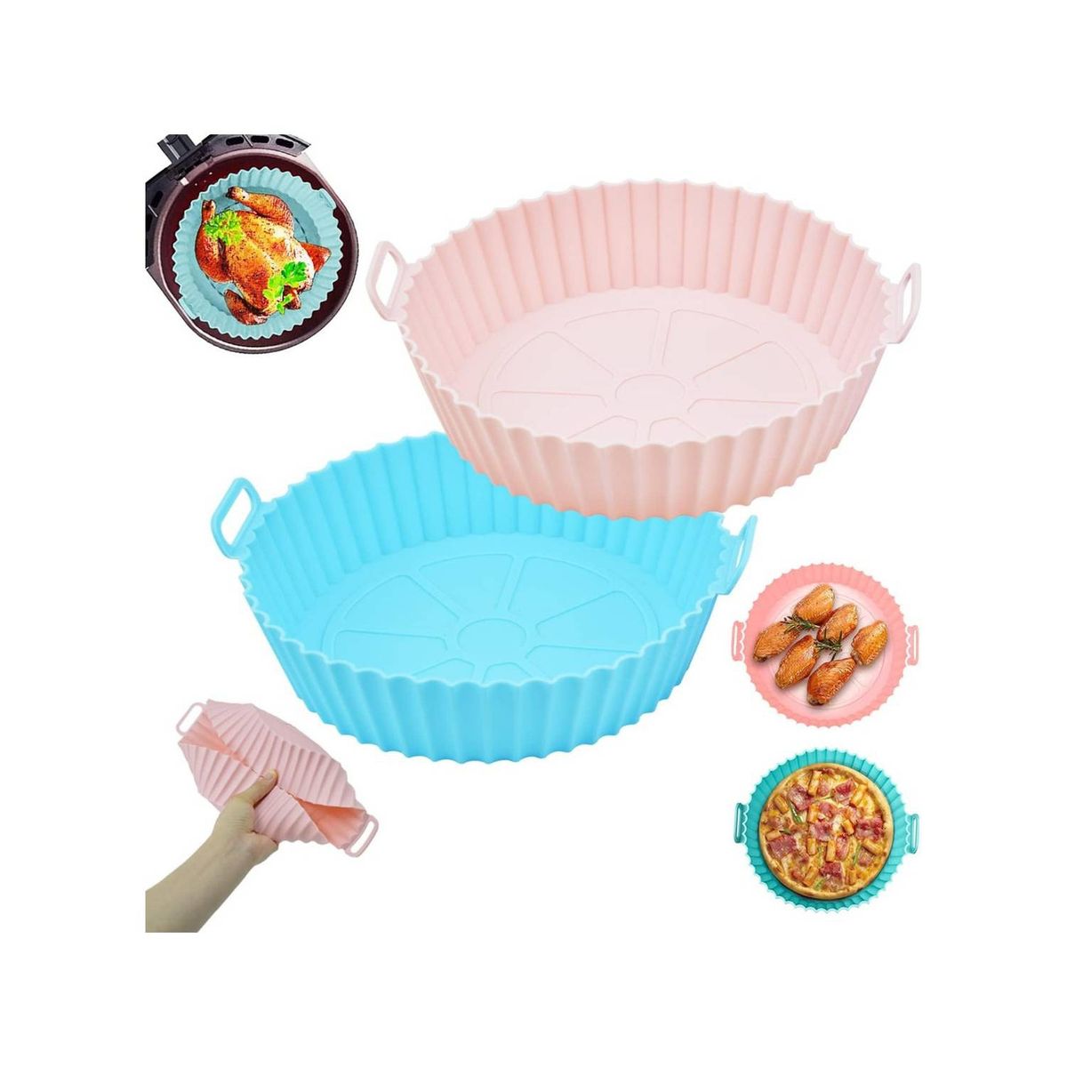 U BUY - Pack X4 Molde Silicona Antiadherente Para Freidora De Aire