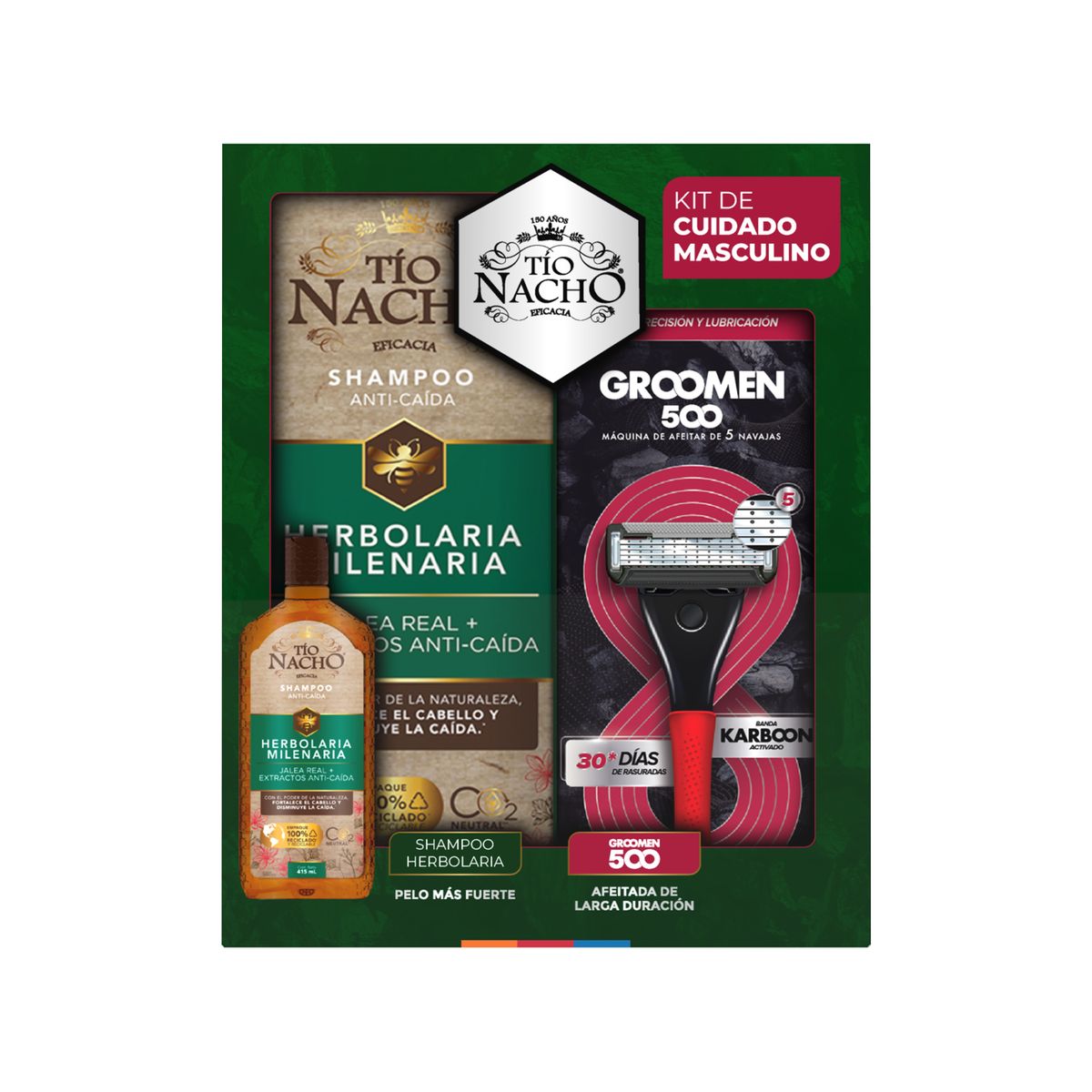 TIO NACHO - Pack Tio Nacho Herbolaria 415Ml + Groomen 500X1.