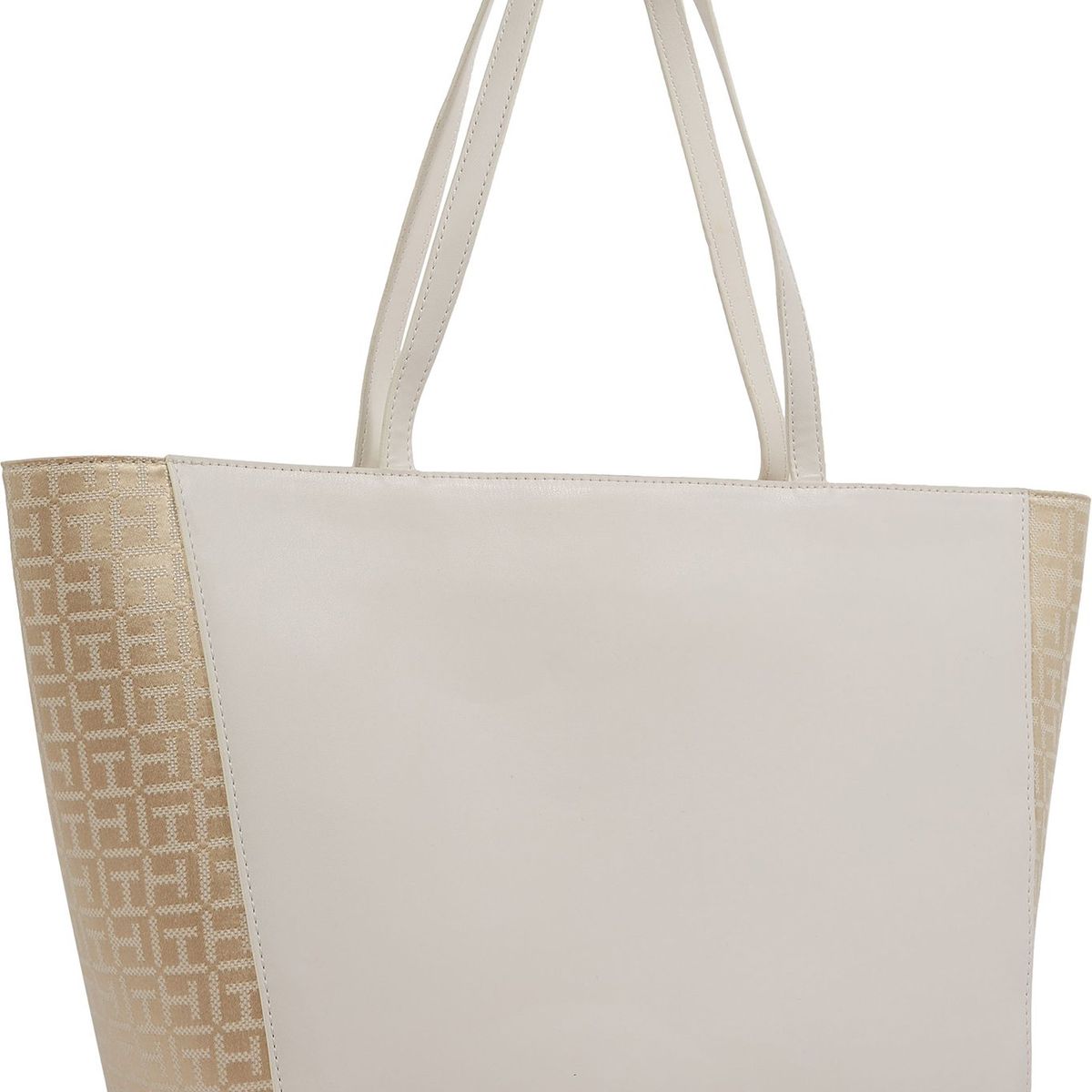 TOMMY HILFIGER - Tote Latam Jacquard Logo Beige Mujer