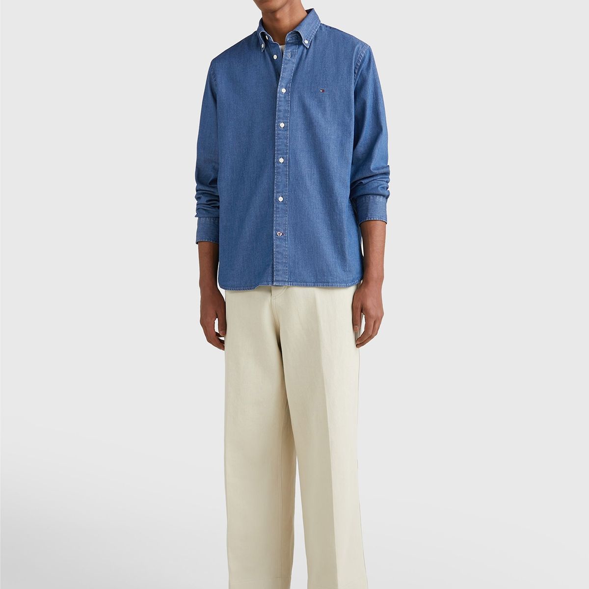 TOMMY HILFIGER - Camisa Denim Essential Azul Hombre