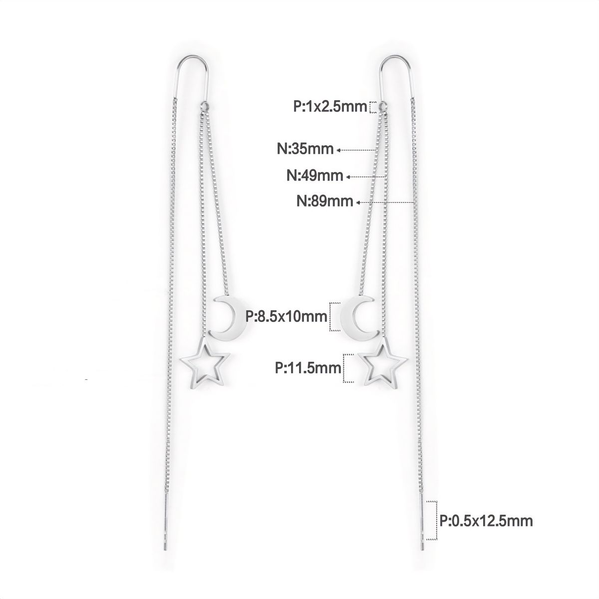 GENERICO - Aros de Acero Colgantes - Night Steel