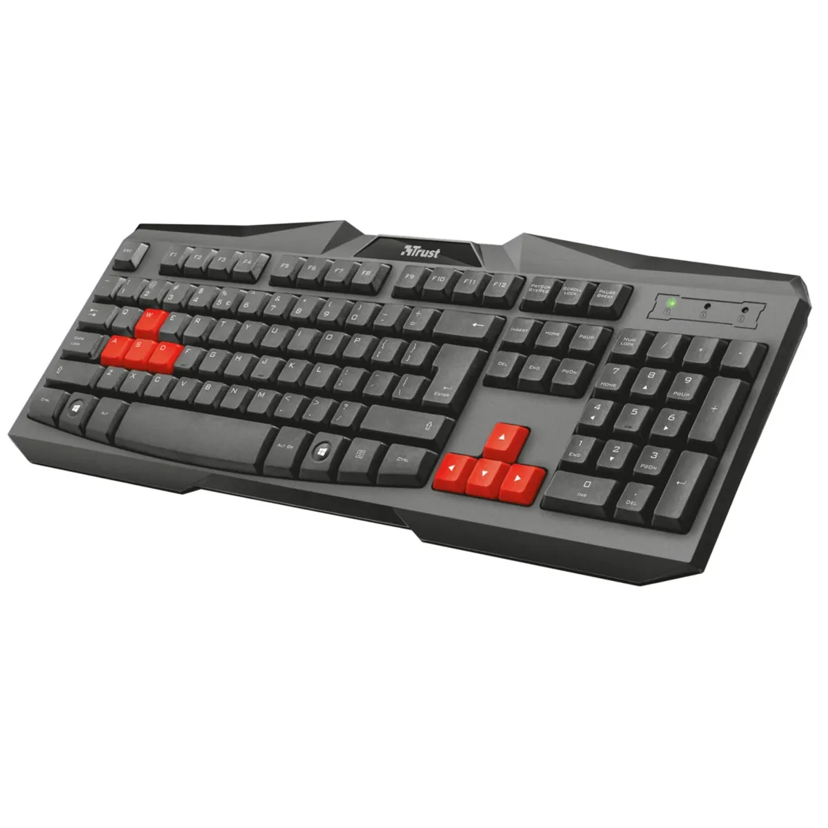 TRUST - Teclado Gamer USB Trust Ziva Qwerty Español Negro con Rojo