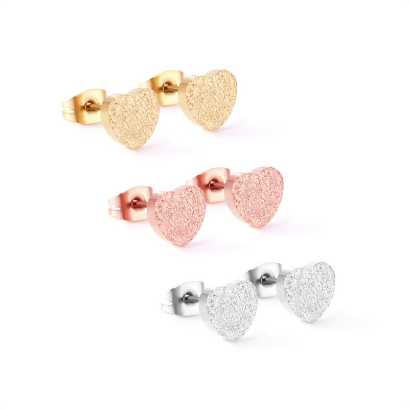 GENERICO - Pack Aros de Acero Corazón Tipo Stud - Amara Multicolor