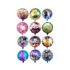 GENERICO - Pack 12 Globos Metálicos Disney 45 Cm Surtidos Con Varilla.
