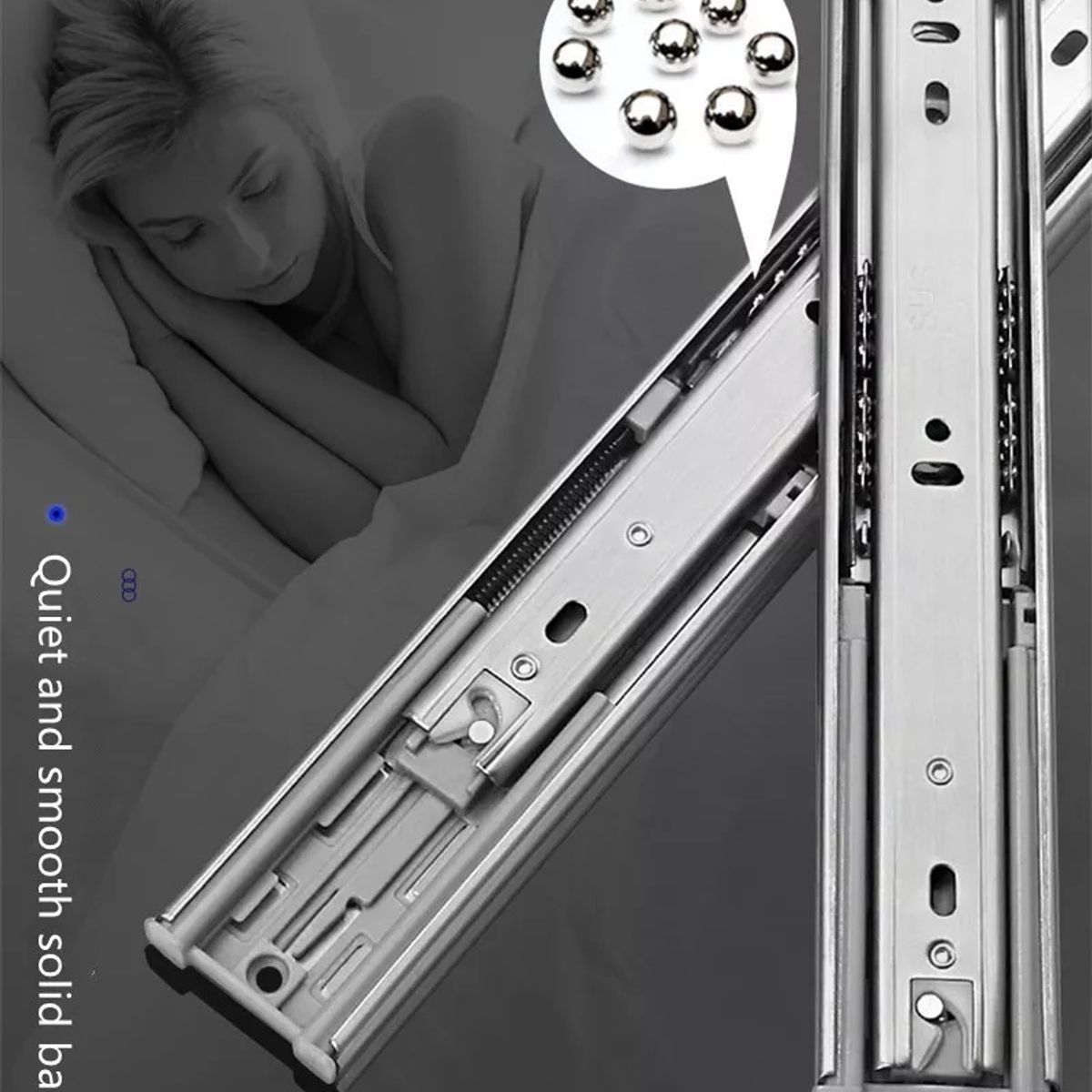 GENERICO - Corredera Telescópica Push Open 55cm 12mm 35k 1par.