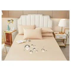 COMPRAPO - Cubrecolchón Impermeable tipo sábana más 2 Fundas Beige King