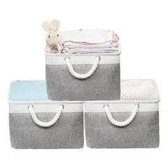 GENERICO - 3 Cajas Decoradas Con Asas Para Almacenamiento Hogar