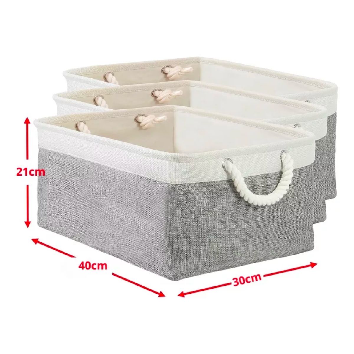 GENERICO - 3 Cajas Decoradas Con Asas Para Almacenamiento Hogar