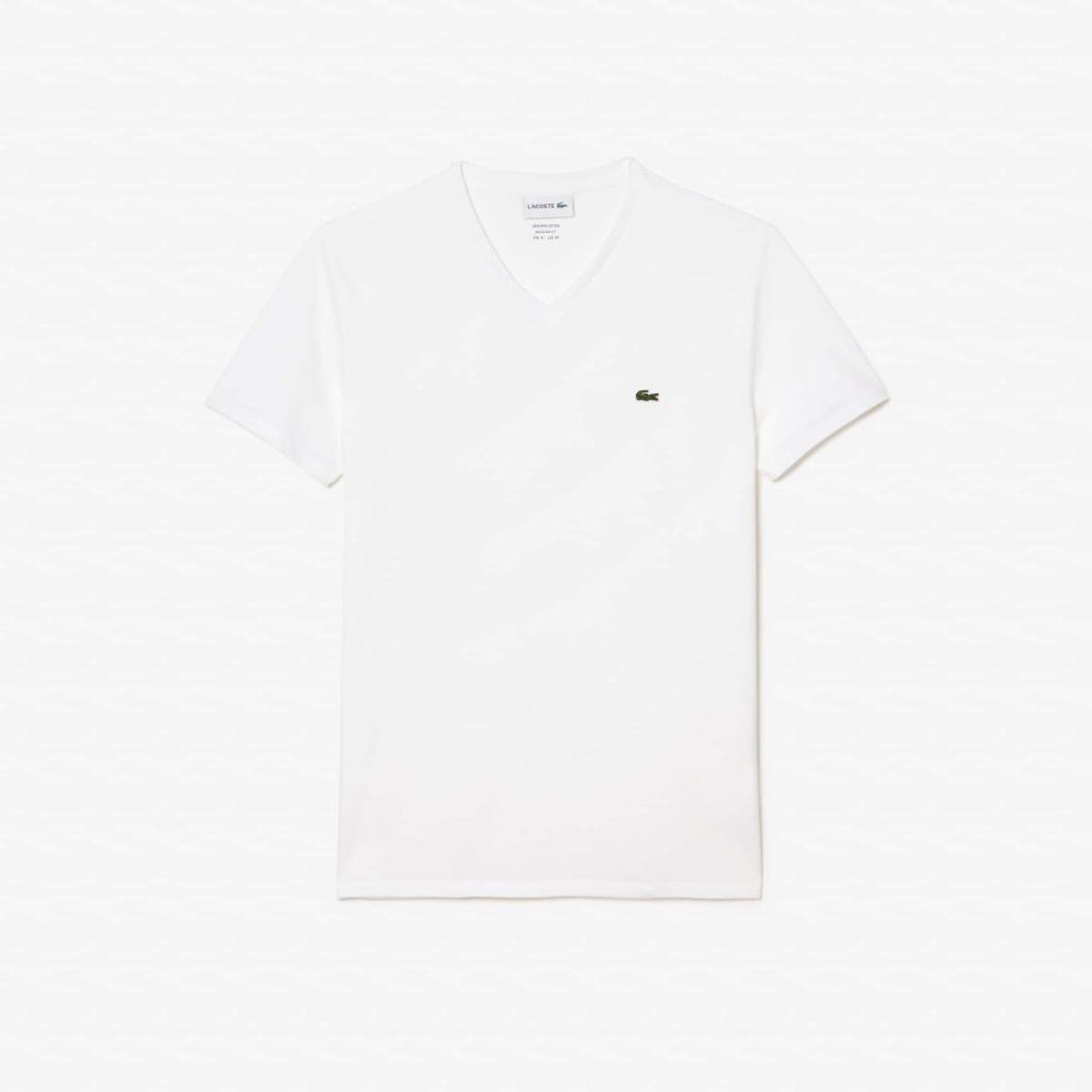 LACOSTE - Polera Cuello V Hombre Lacoste TH6710 Blanco