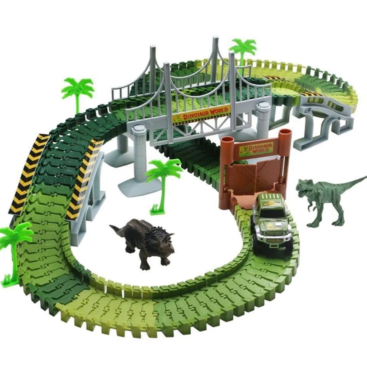 OEM - Pista 142 Piezas, Autopista Flexible Dinosaurio