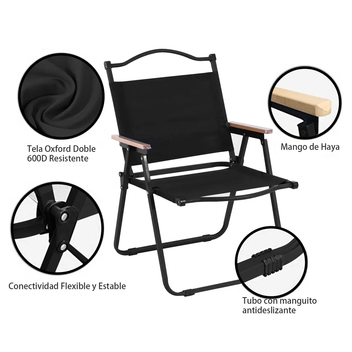 VIDITA - Pack 2 Silla de Camping Plegable Portátil Gran Tamaño Silla de Playa Exterior