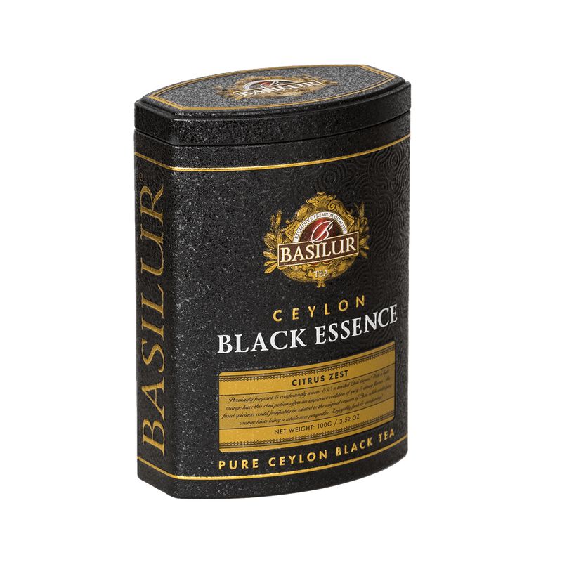 BASILUR - Black Escence Citrus Zen Naranja Canela Especias Tea Hoja 100 Gr- Basilur