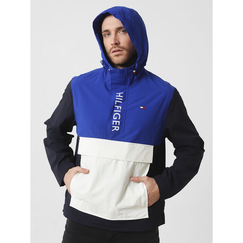 TOMMY HILFIGER - Cortaviento Solid Con Logo Azul Hombre
