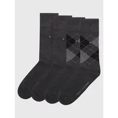 TOMMY HILFIGER - Pack De 2 Pares De Calcetines De Cuadros Negro