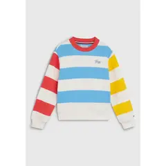 TOMMY HILFIGER - Polerón De Rayas C-Neck Multicolor Niña