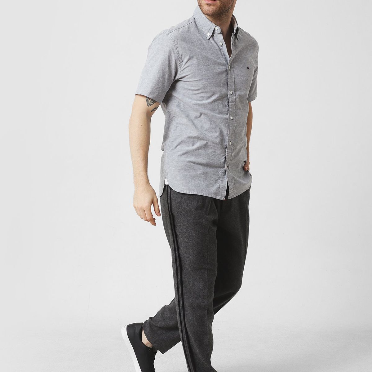 TOMMY HILFIGER - Camisa Flex Oxford Regular Fit Celeste Tommy Hilfiger