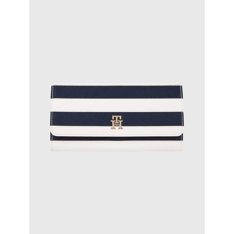 TOMMY HILFIGER - Billetera Iconic A Rayas Multicolor Mujer