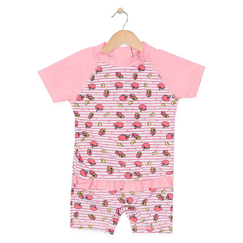 PILLIN - Mameluco Uv Bebé Algodón Verano Niña Rosado PILLIN
