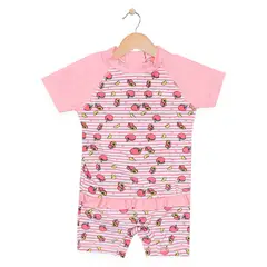 PILLIN - Mameluco Uv Bebé Algodón Verano Niña Rosado