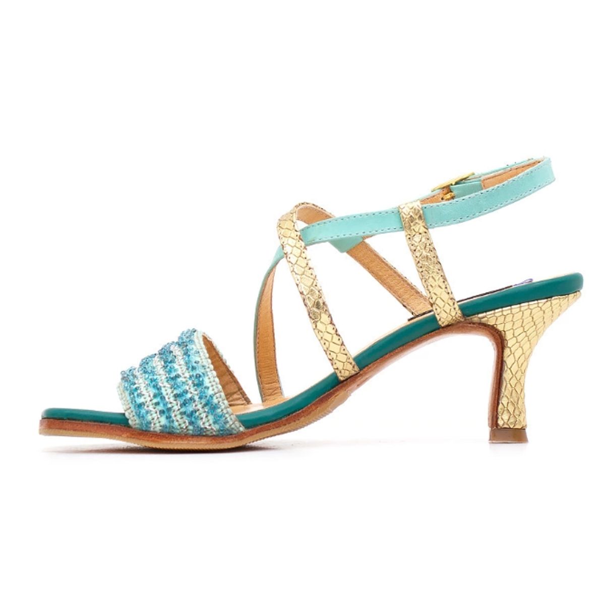 LUZ PRINCIPE - SANDALIA ROMBO 03 TURQUESA.
