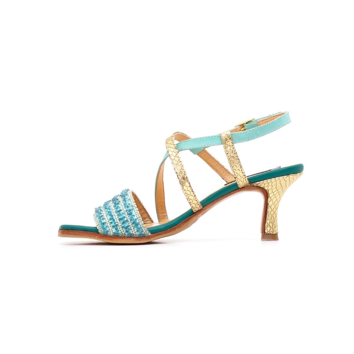 LUZ PRINCIPE - SANDALIA ROMBO 03 TURQUESA.