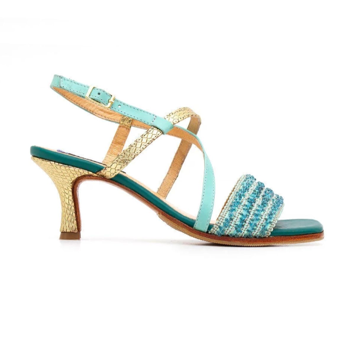 LUZ PRINCIPE - SANDALIA ROMBO 03 TURQUESA.