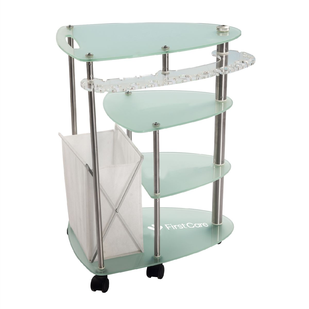 FIRST CARE - CARRO ORGANIZADOR MULTIUSO 4 NIVELES VIDRIO PREMIUM