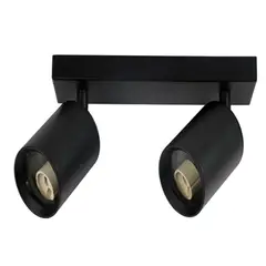 GENERICO - Foco Aplique Porta Gu10 Doble Orientable Negro Want LUZ NEUTRA
